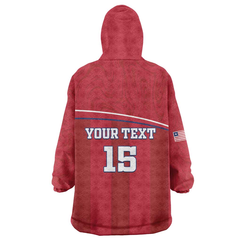 Custom Liberia Wearable Blanket Hoodie Football Lion Mascot - Red LT15