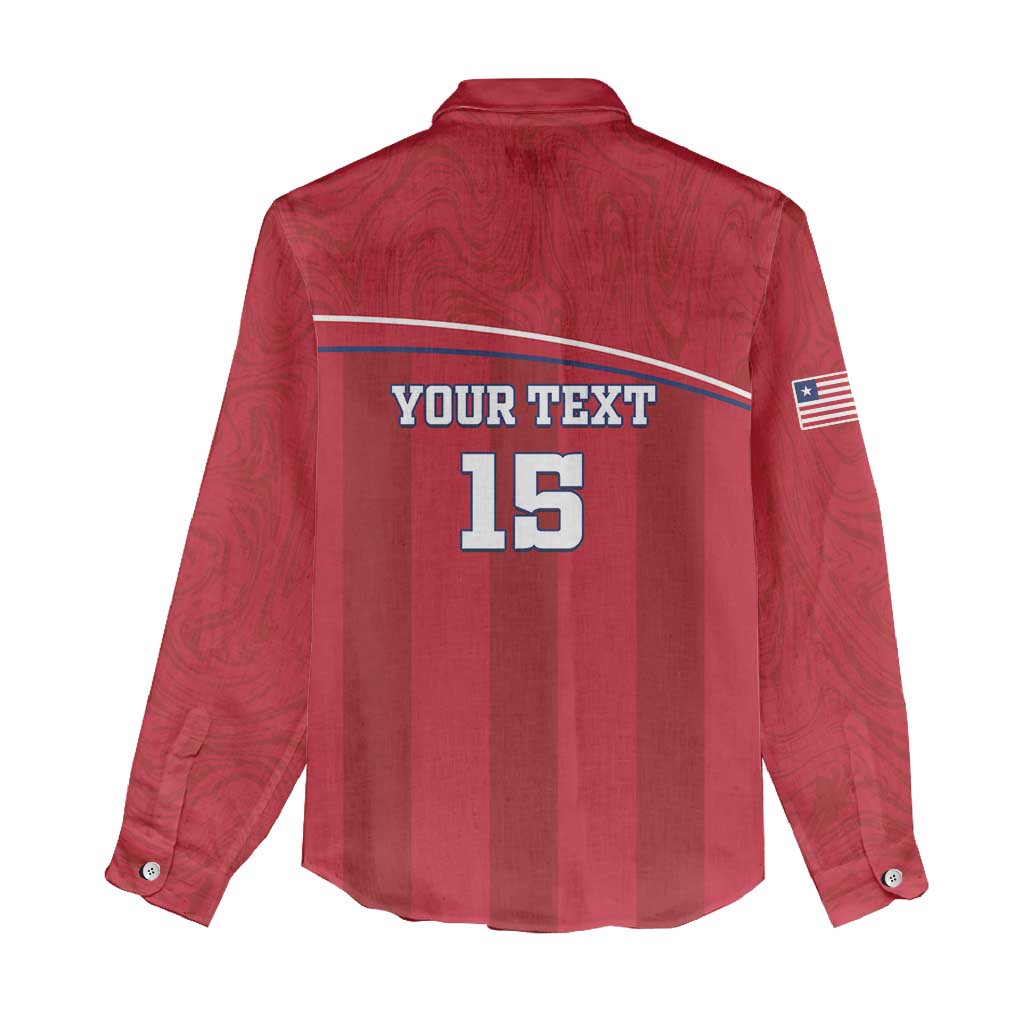 Custom Liberia Women Casual Shirt Football Lion Mascot - Red LT15