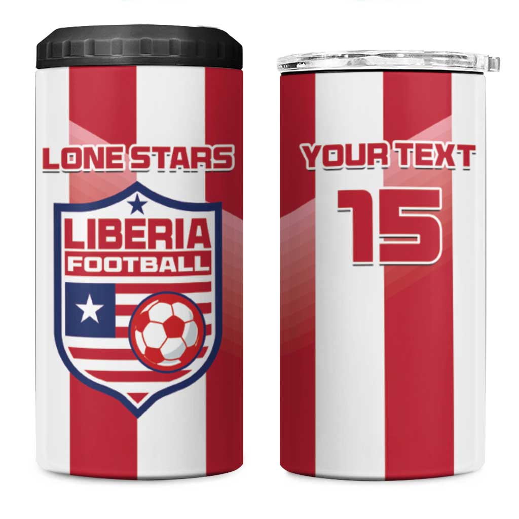 Custom Liberia Football 4 in 1 Can Cooler Tumbler The Lone Stars Sporty Style LT15