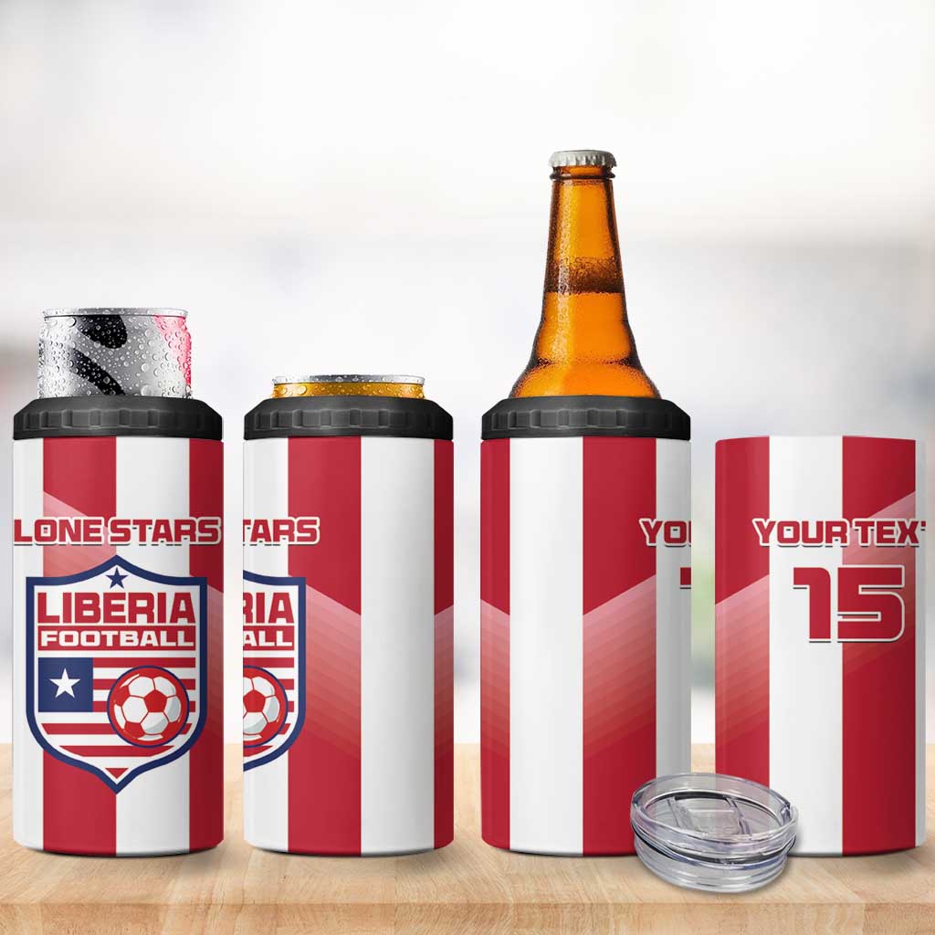 Custom Liberia Football 4 in 1 Can Cooler Tumbler The Lone Stars Sporty Style LT15