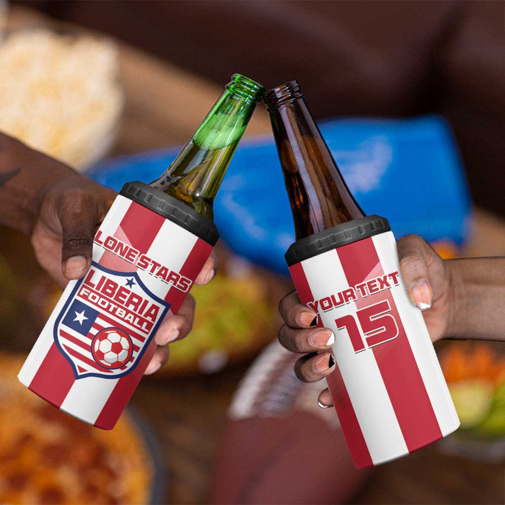 Custom Liberia Football 4 in 1 Can Cooler Tumbler The Lone Stars Sporty Style LT15