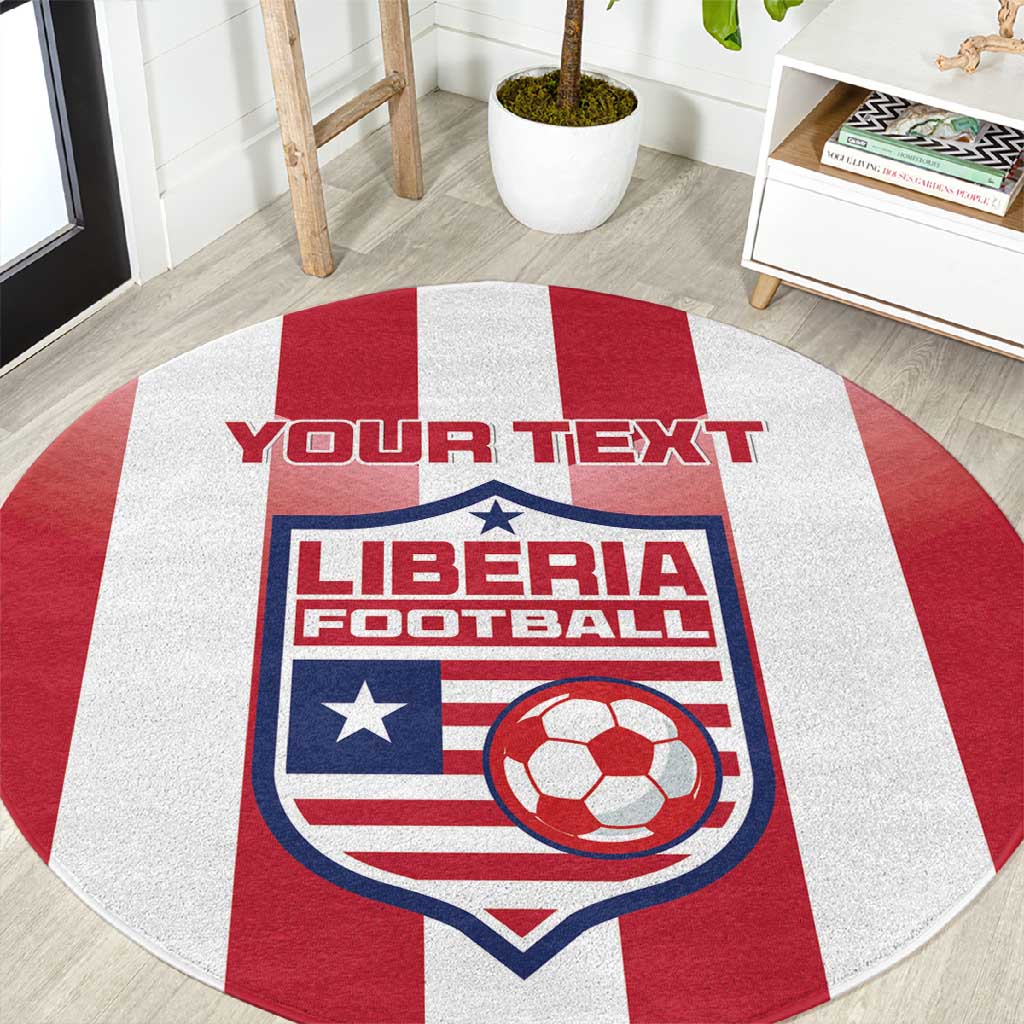 Custom Liberia Football Round Carpet The Lone Stars Sporty Style LT15