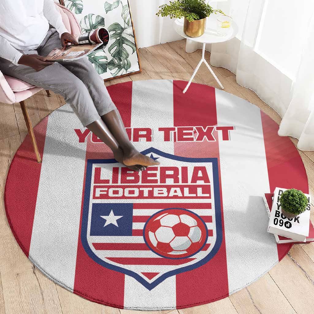 Custom Liberia Football Round Carpet The Lone Stars Sporty Style LT15