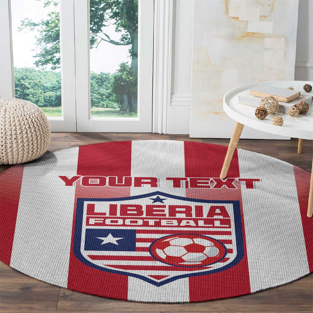 Custom Liberia Football Round Carpet The Lone Stars Sporty Style LT15