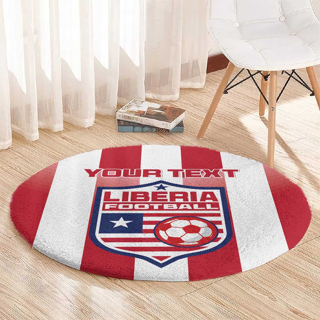 Custom Liberia Football Round Carpet The Lone Stars Sporty Style LT15