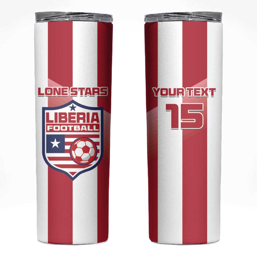 Custom Liberia Football Skinny Tumbler The Lone Stars Sporty Style LT15