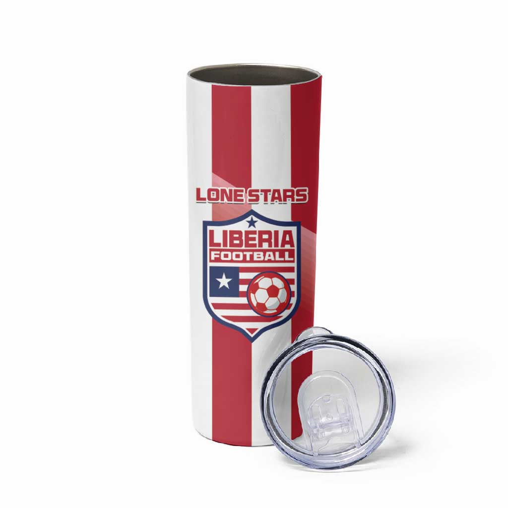 Custom Liberia Football Skinny Tumbler The Lone Stars Sporty Style LT15