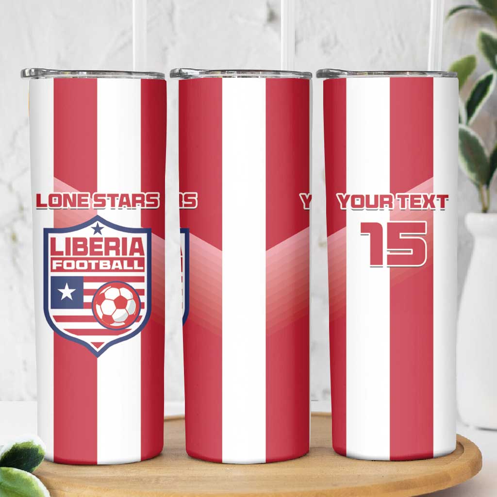 Custom Liberia Football Skinny Tumbler The Lone Stars Sporty Style LT15