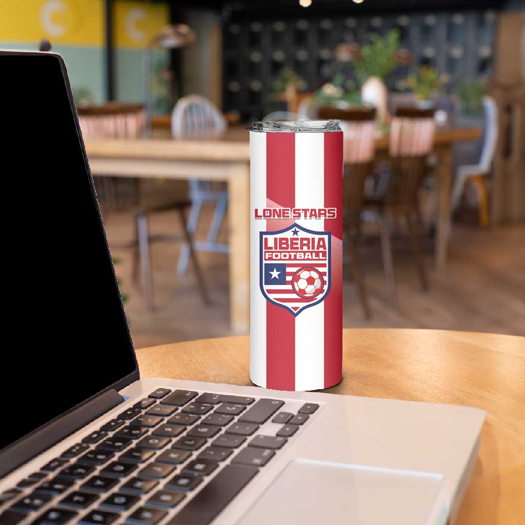 Custom Liberia Football Skinny Tumbler The Lone Stars Sporty Style LT15