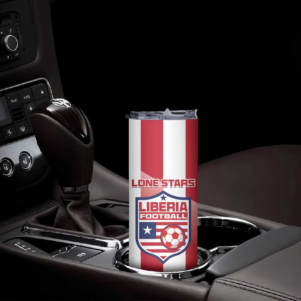 Custom Liberia Football Skinny Tumbler The Lone Stars Sporty Style LT15