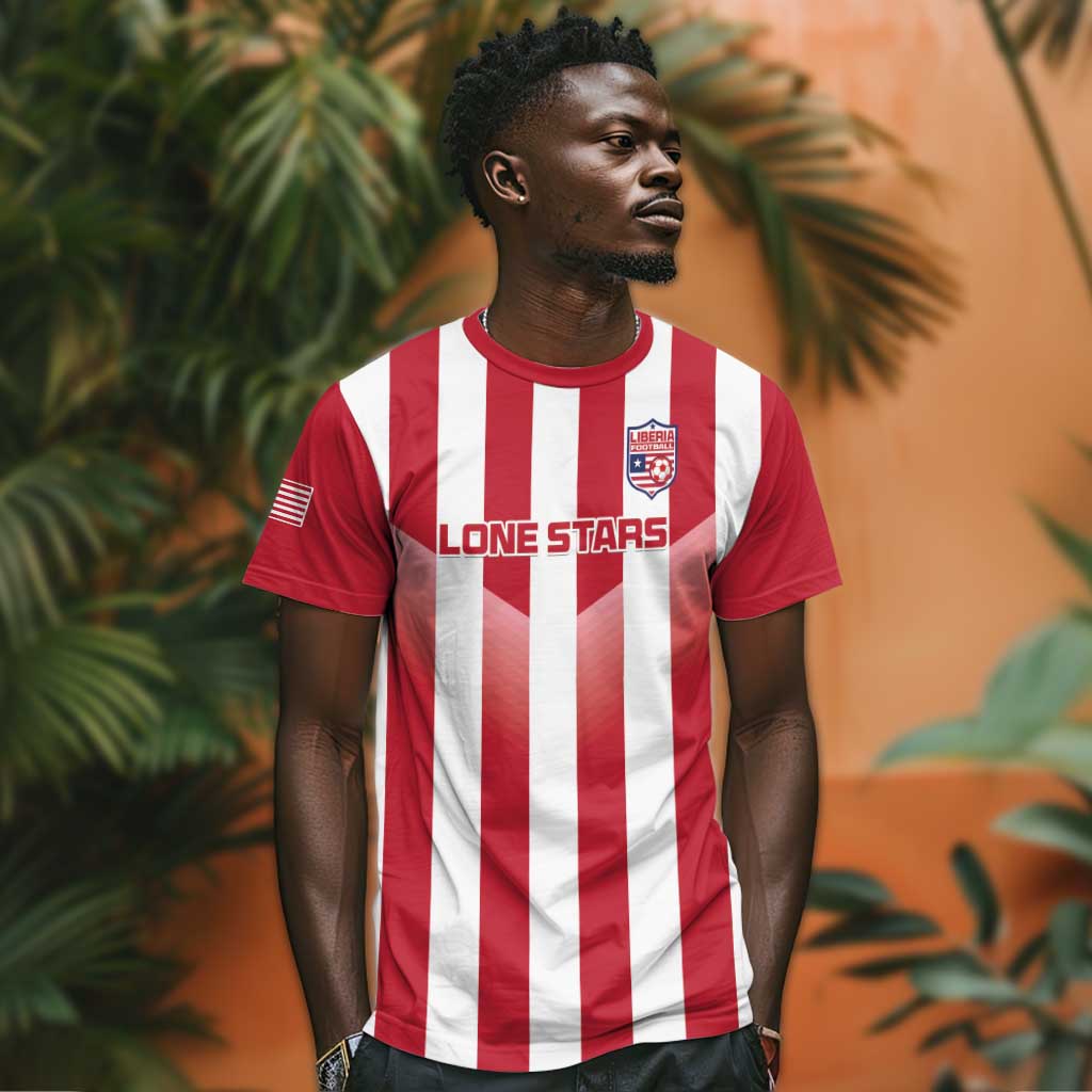 Custom Liberia Football T shirt The Lone Stars Sporty Style LT15