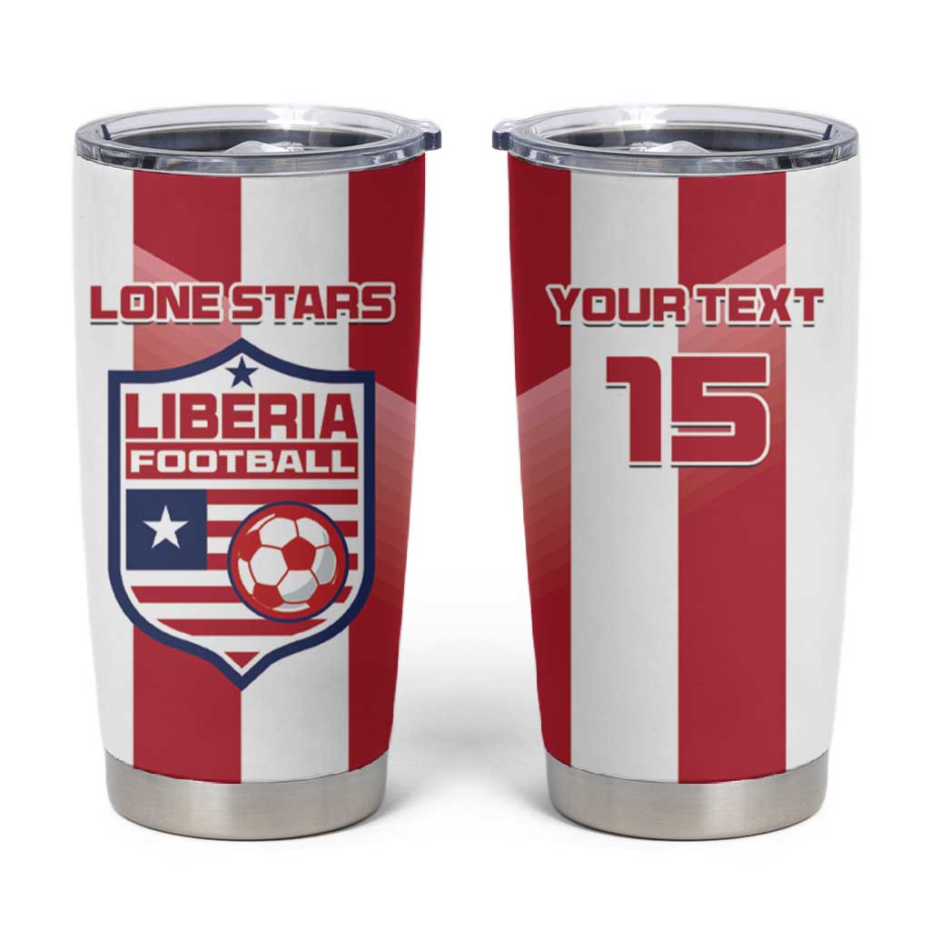 Custom Liberia Football Tumbler Cup The Lone Stars Sporty Style LT15