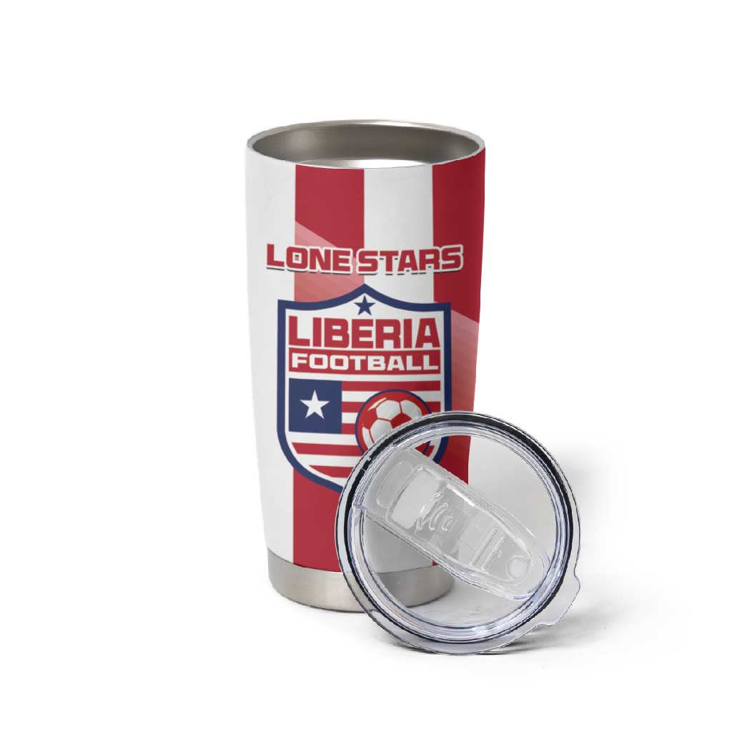 Custom Liberia Football Tumbler Cup The Lone Stars Sporty Style LT15