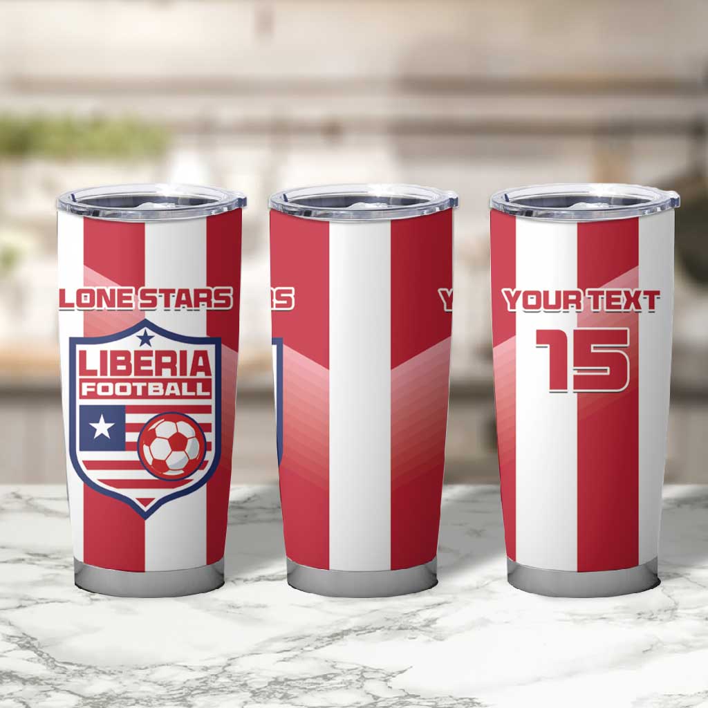 Custom Liberia Football Tumbler Cup The Lone Stars Sporty Style LT15