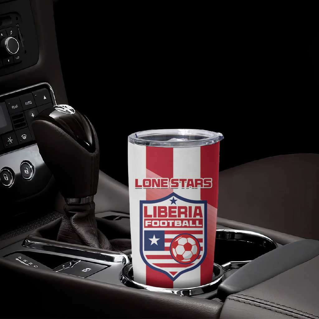 Custom Liberia Football Tumbler Cup The Lone Stars Sporty Style LT15