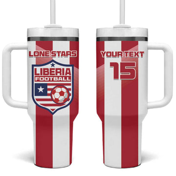 Custom Liberia Football Tumbler With Handle The Lone Stars Sporty Style LT15