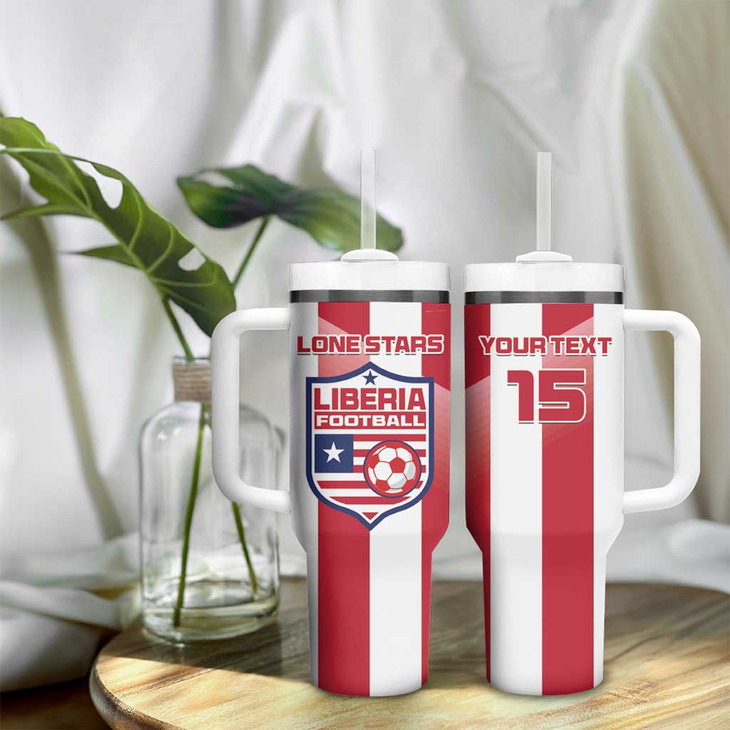 Custom Liberia Football Tumbler With Handle The Lone Stars Sporty Style LT15