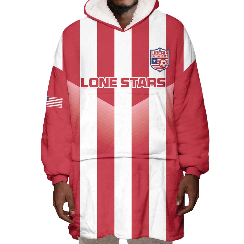 Custom Liberia Football Wearable Blanket Hoodie The Lone Stars Sporty Style LT15