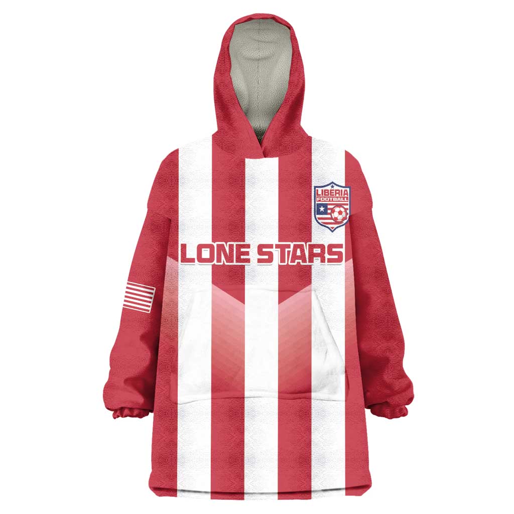 Custom Liberia Football Wearable Blanket Hoodie The Lone Stars Sporty Style LT15
