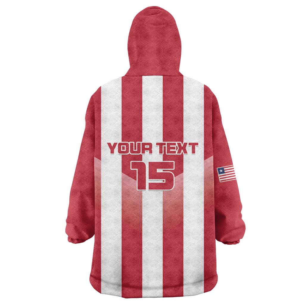 Custom Liberia Football Wearable Blanket Hoodie The Lone Stars Sporty Style LT15