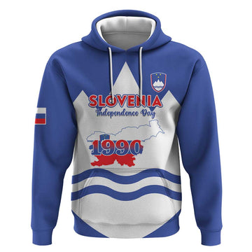 Personalised Slovenia Independence Day Hoodie Flag Map With Coat Of Arms LT15