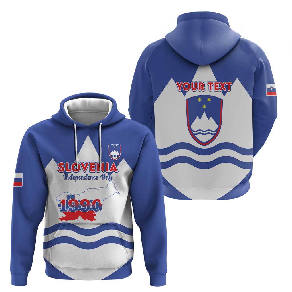 Personalised Slovenia Independence Day Hoodie Flag Map With Coat Of Arms LT15