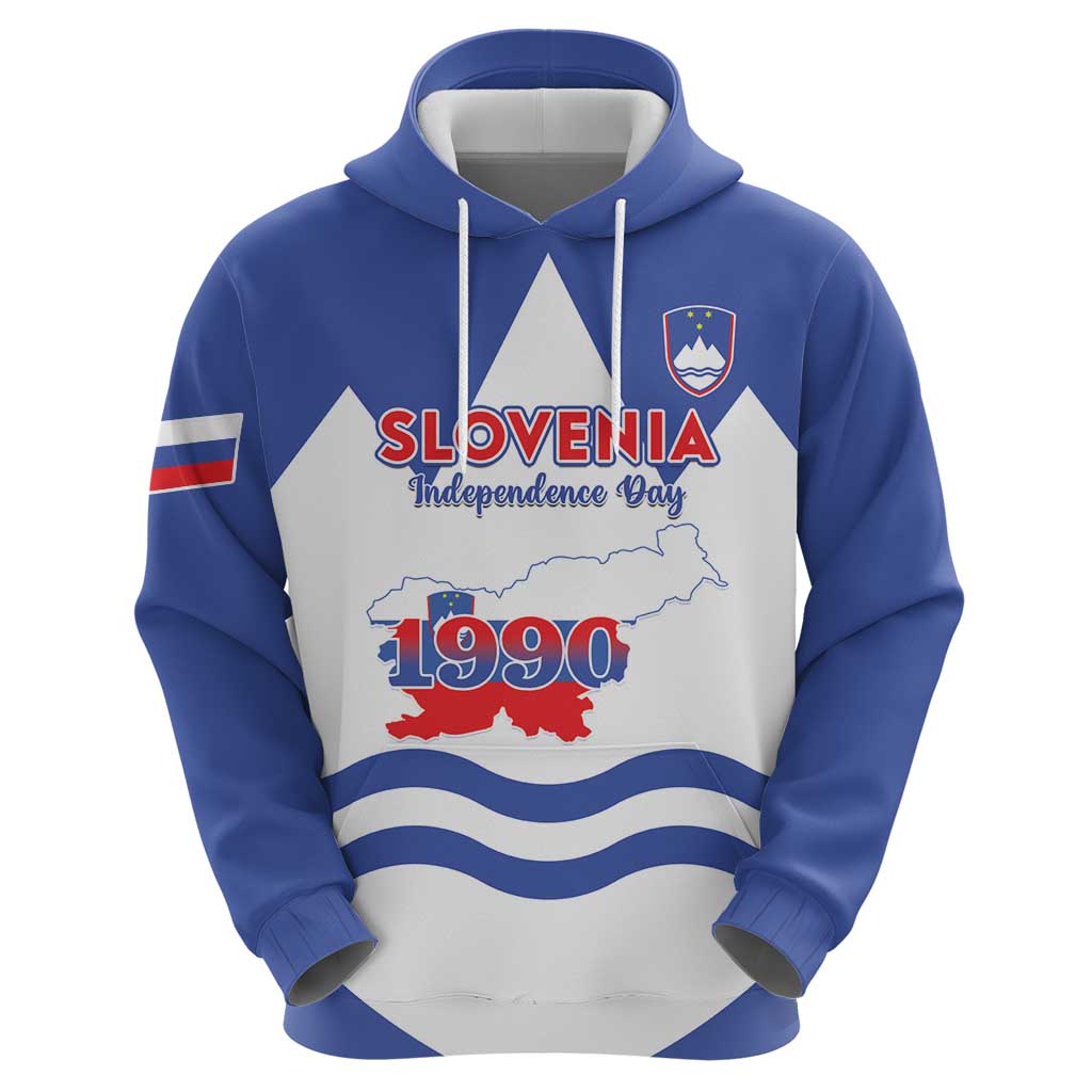 Personalised Slovenia Independence Day Hoodie Flag Map With Coat Of Arms LT15
