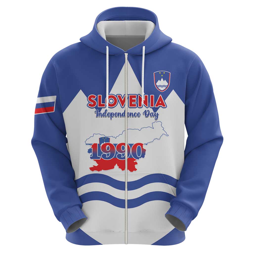 Personalised Slovenia Independence Day Hoodie Flag Map With Coat Of Arms LT15