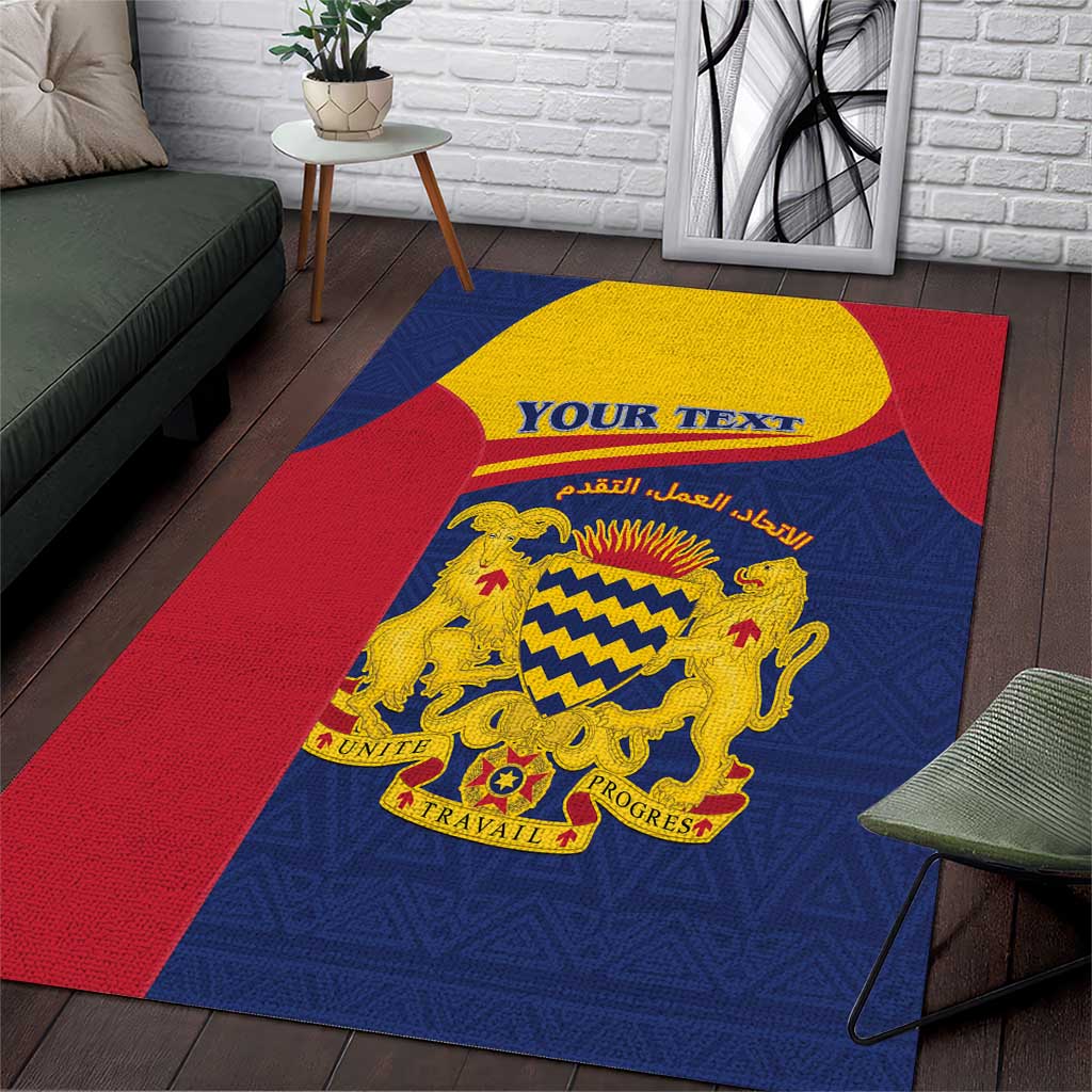 Afro Tchad Personalised Area Rug Coat Of Arms - African Pattern LT15