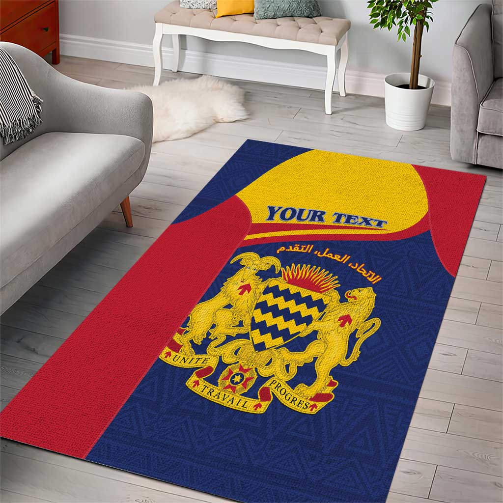 Afro Tchad Personalised Area Rug Coat Of Arms - African Pattern LT15