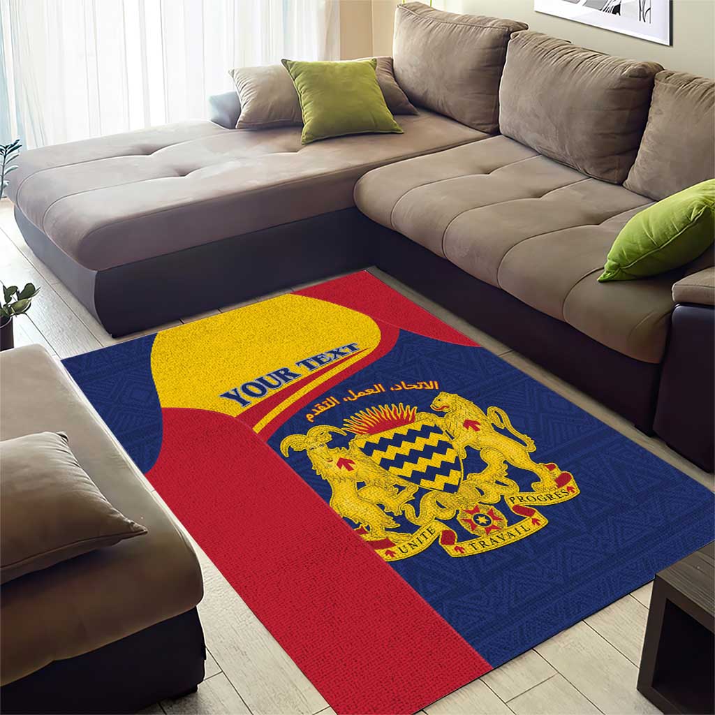 Afro Tchad Personalised Area Rug Coat Of Arms - African Pattern LT15