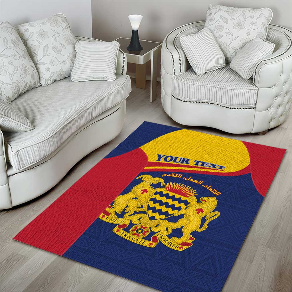 Afro Tchad Personalised Area Rug Coat Of Arms - African Pattern LT15
