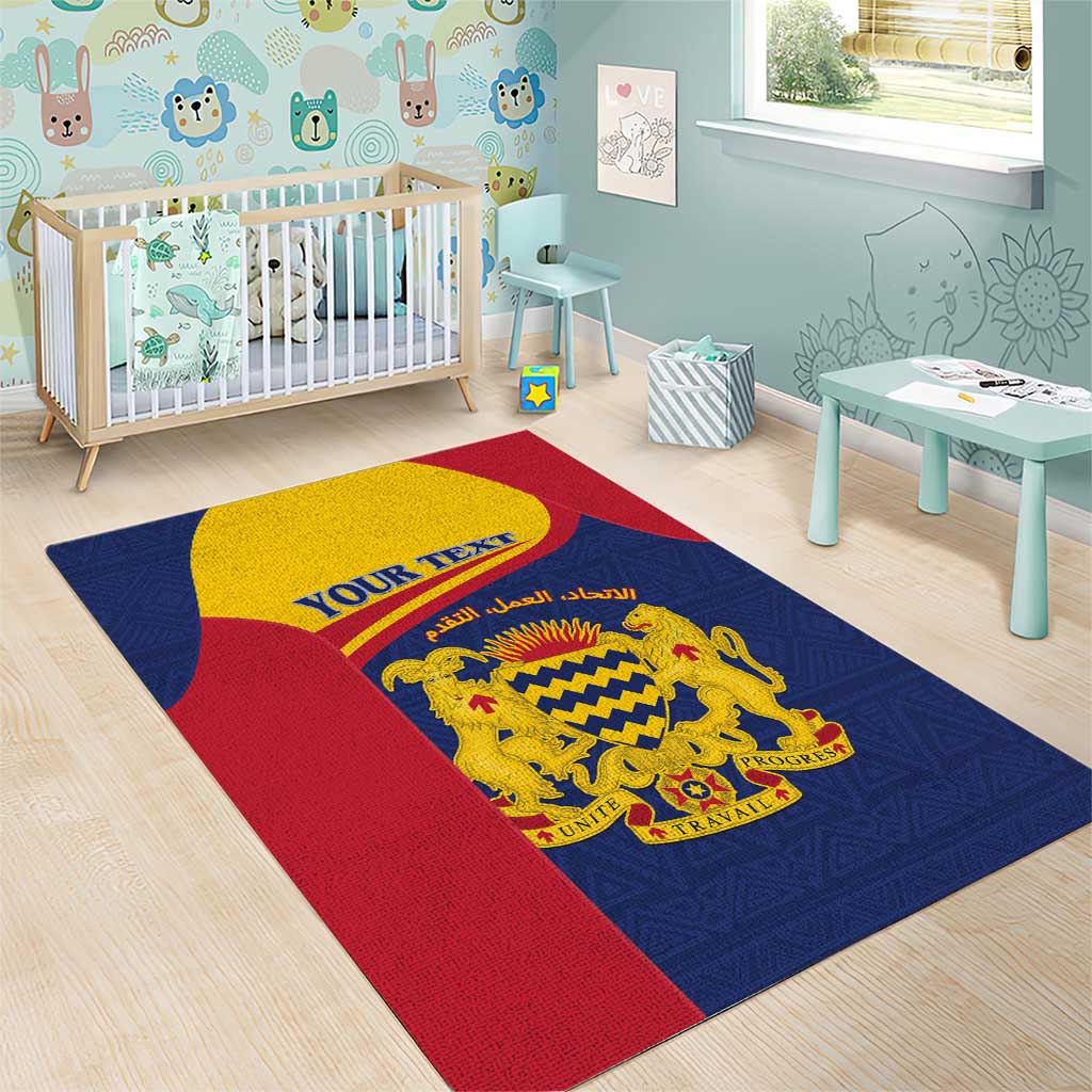 Afro Tchad Personalised Area Rug Coat Of Arms - African Pattern LT15