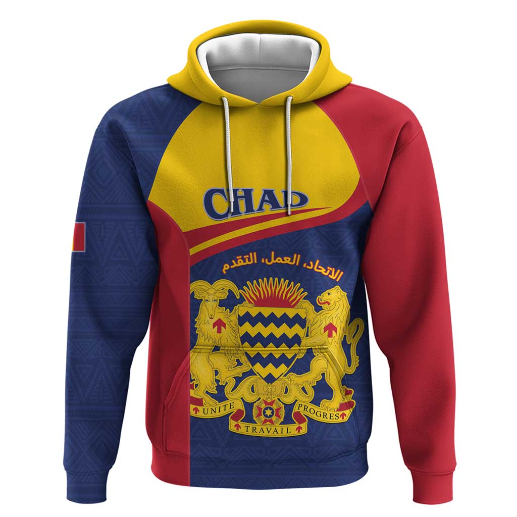 Personalised Chad Hoodie Coat Of Arms - African Pattern LT15