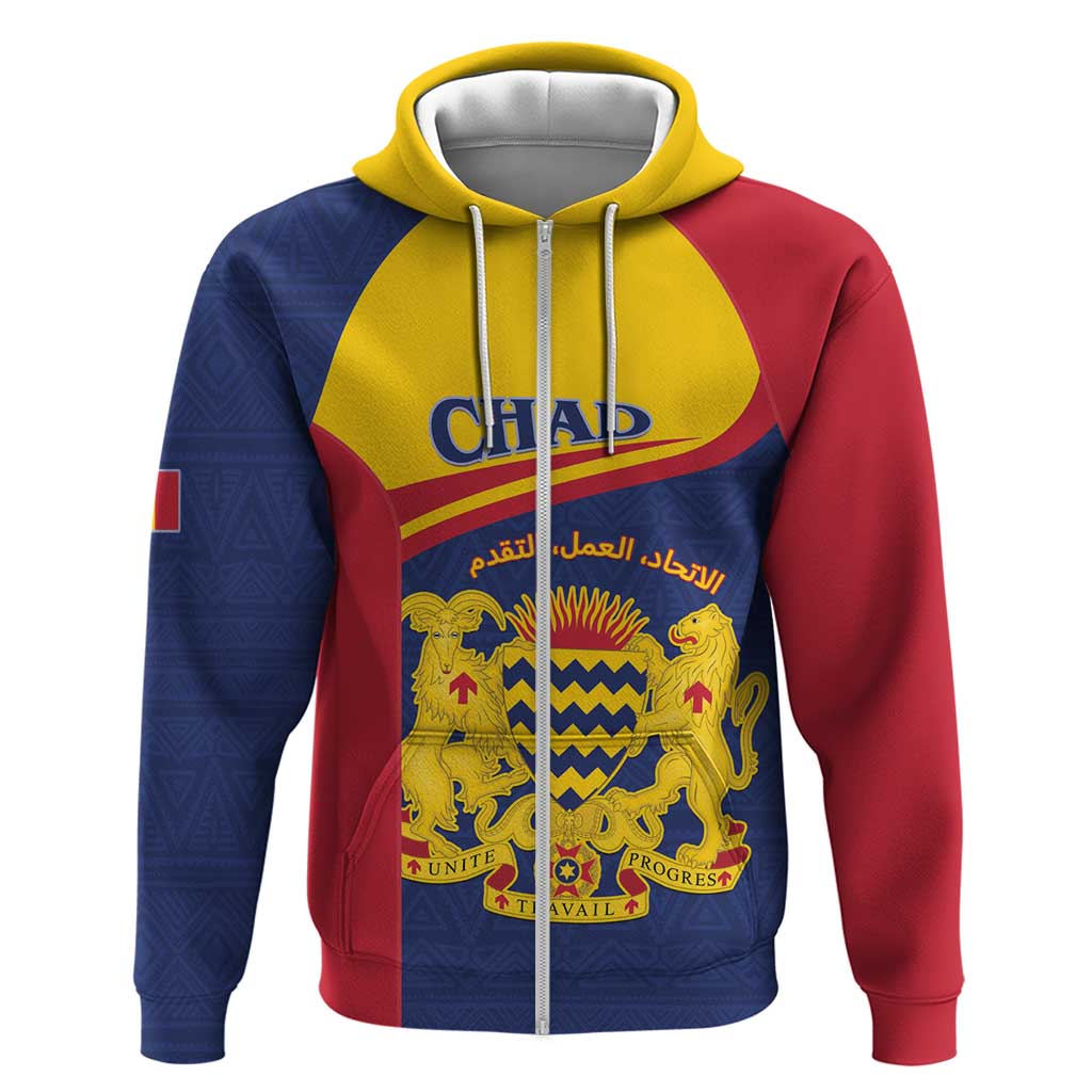 Personalised Chad Hoodie Coat Of Arms - African Pattern LT15