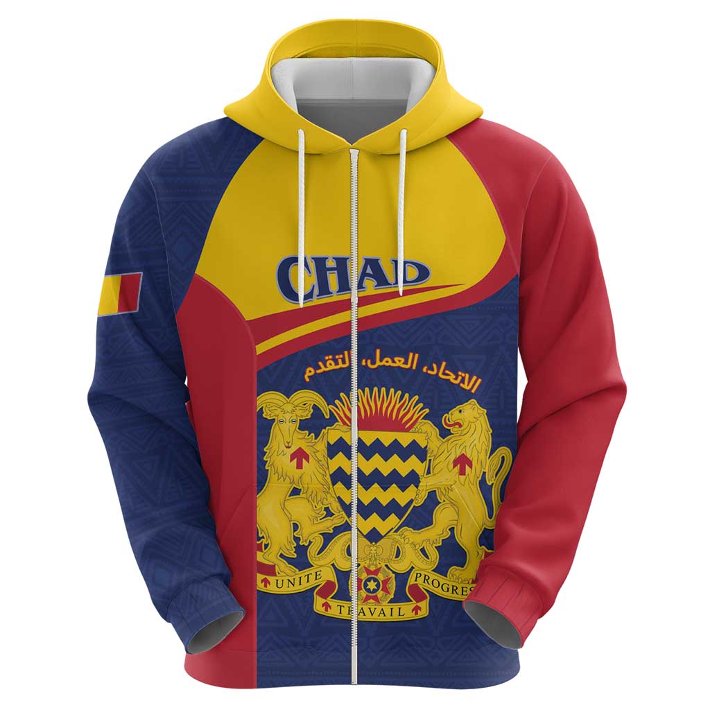 Personalised Chad Hoodie Coat Of Arms - African Pattern LT15