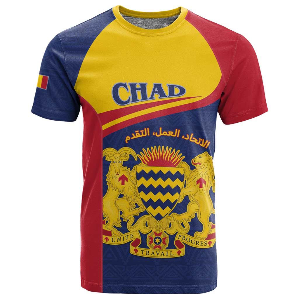 Afro Tchad Personalised T shirt Coat Of Arms - African Pattern LT15