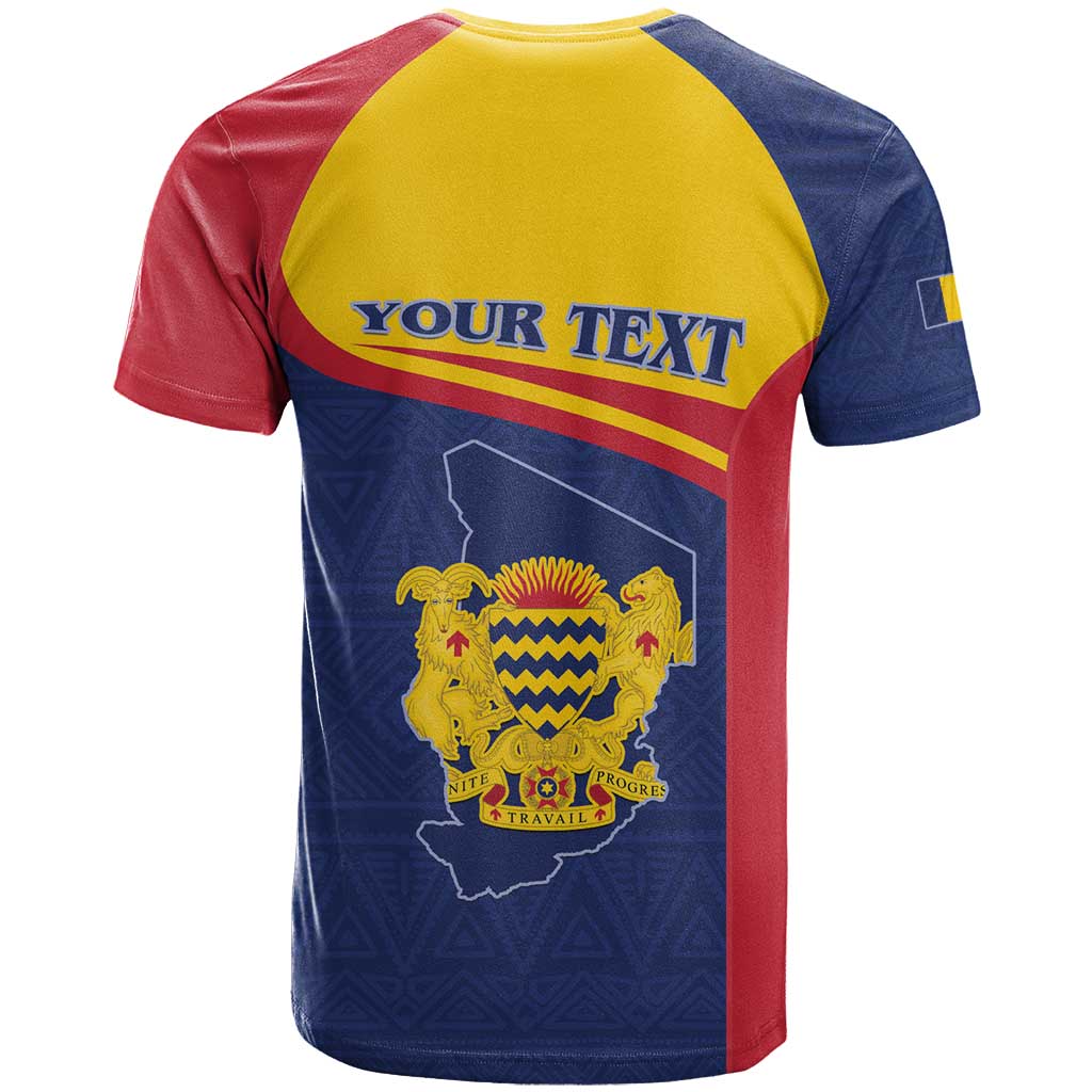 Afro Tchad Personalised T shirt Coat Of Arms - African Pattern LT15