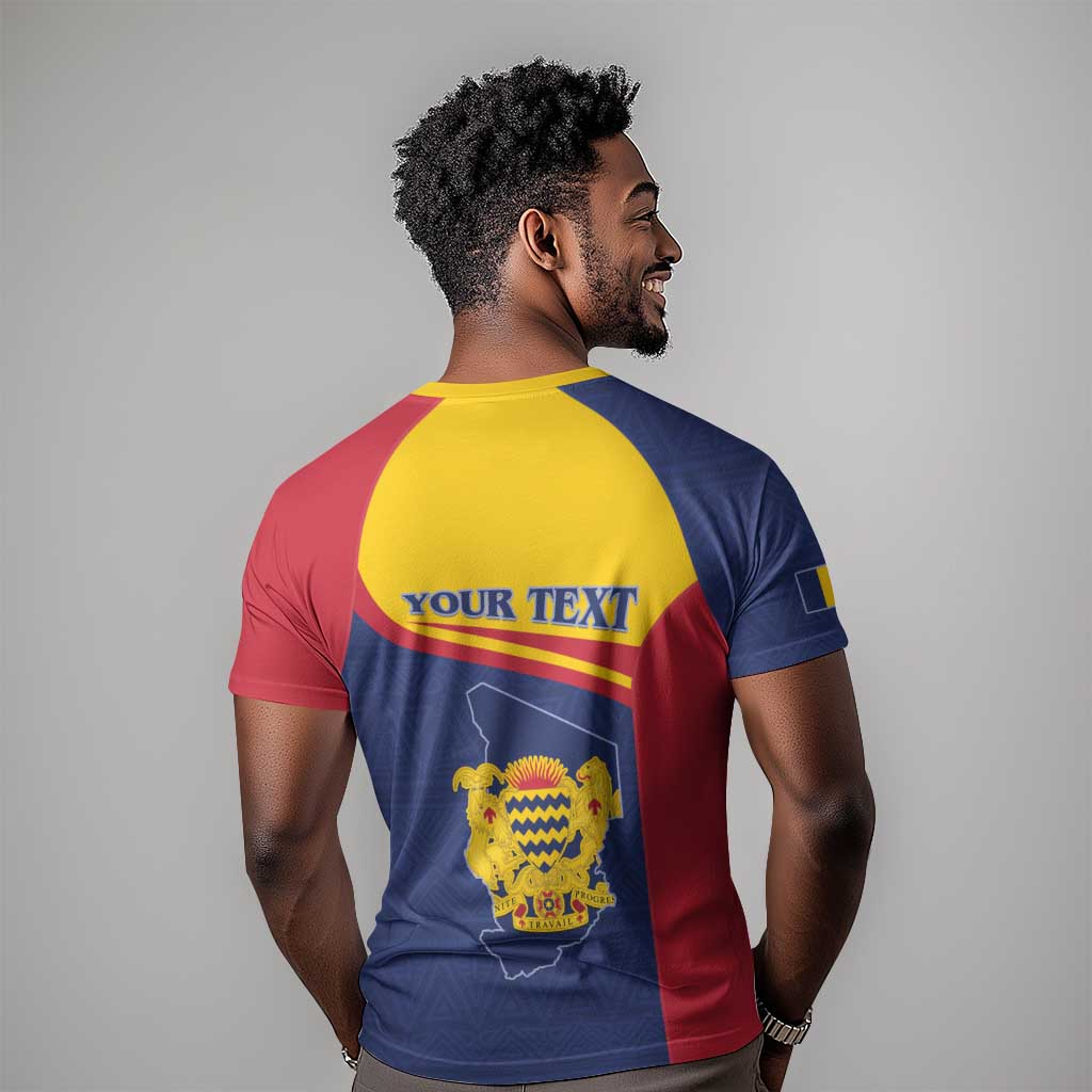 Afro Tchad Personalised T shirt Coat Of Arms - African Pattern LT15