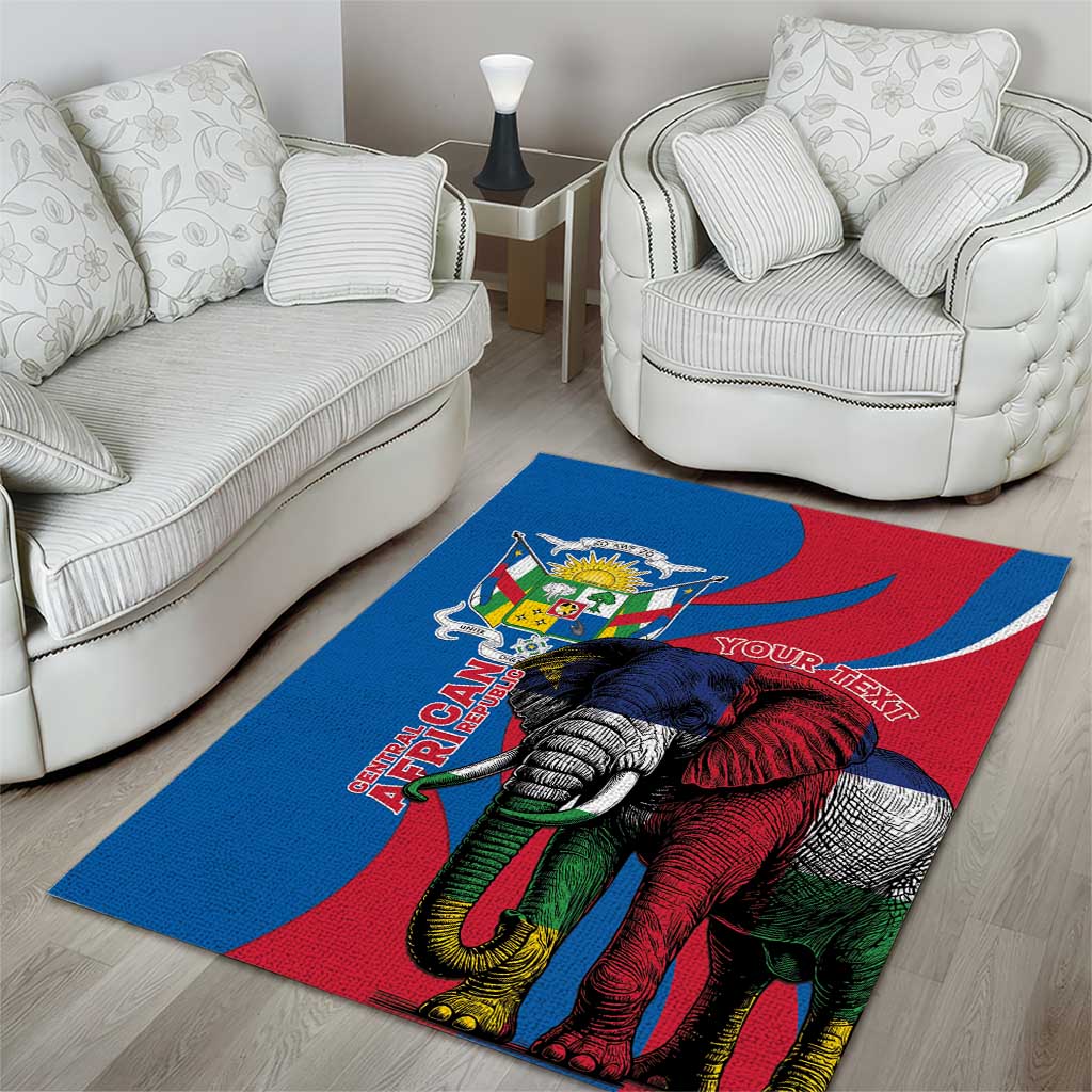 Personalised Central African Republic Elephant Area Rug Coat Of Arms With Map LT15