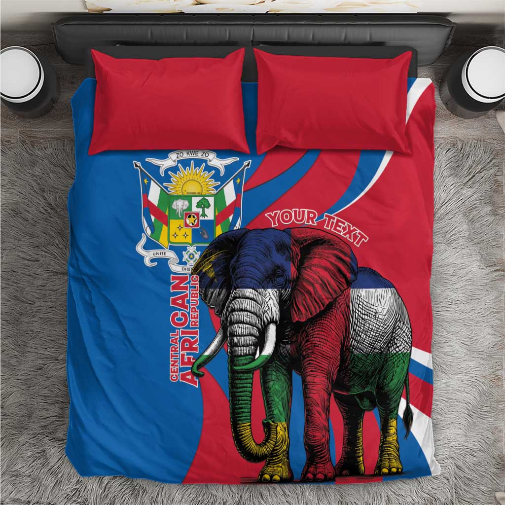 Personalised Central African Republic Elephant Bedding Set Coat Of Arms With Map LT15