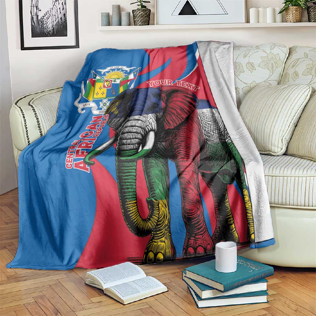 Personalised Central African Republic Elephant Blanket Coat Of Arms With Map LT15