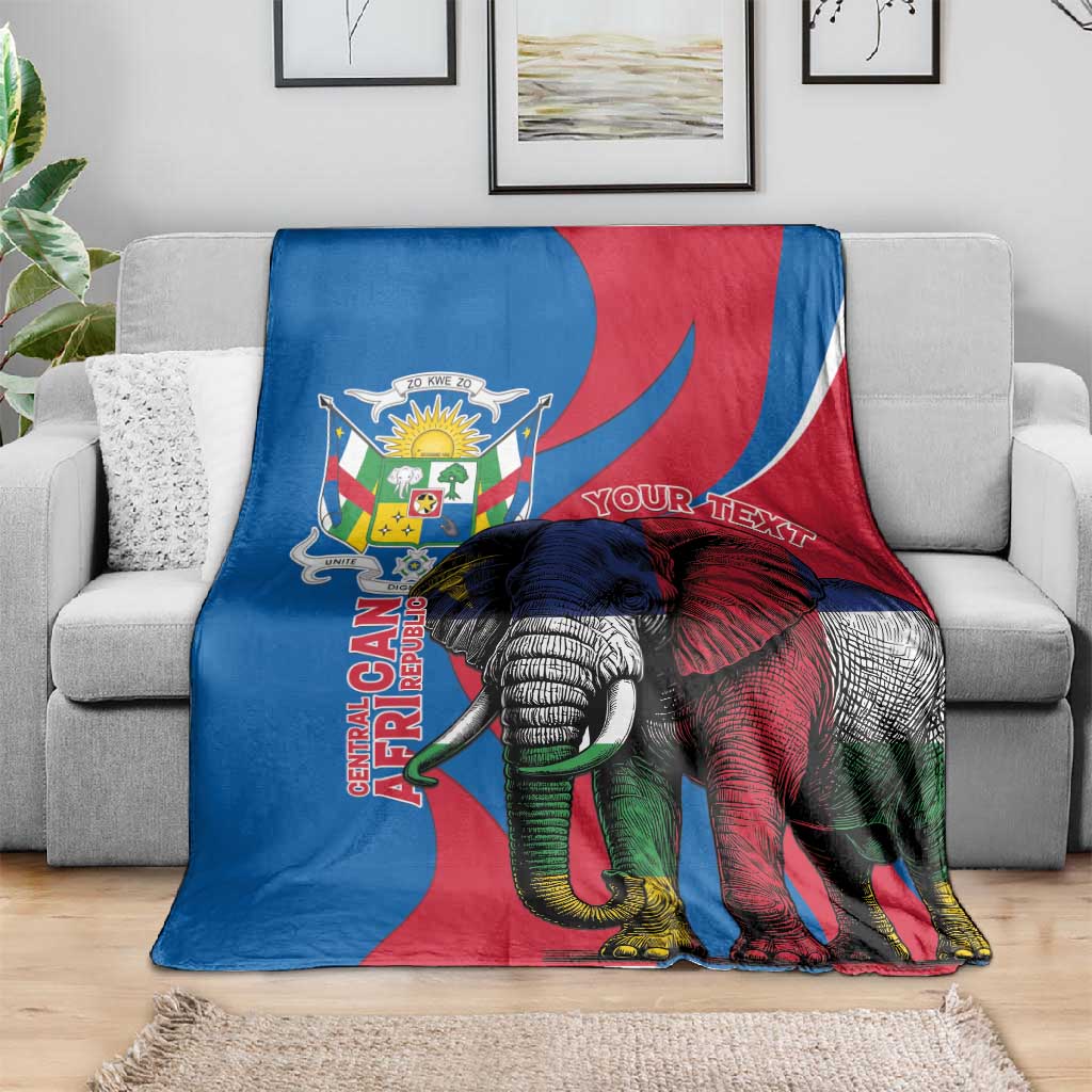 Personalised Central African Republic Elephant Blanket Coat Of Arms With Map LT15