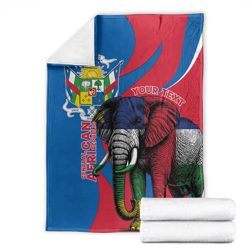 Personalised Central African Republic Elephant Blanket Coat Of Arms With Map LT15