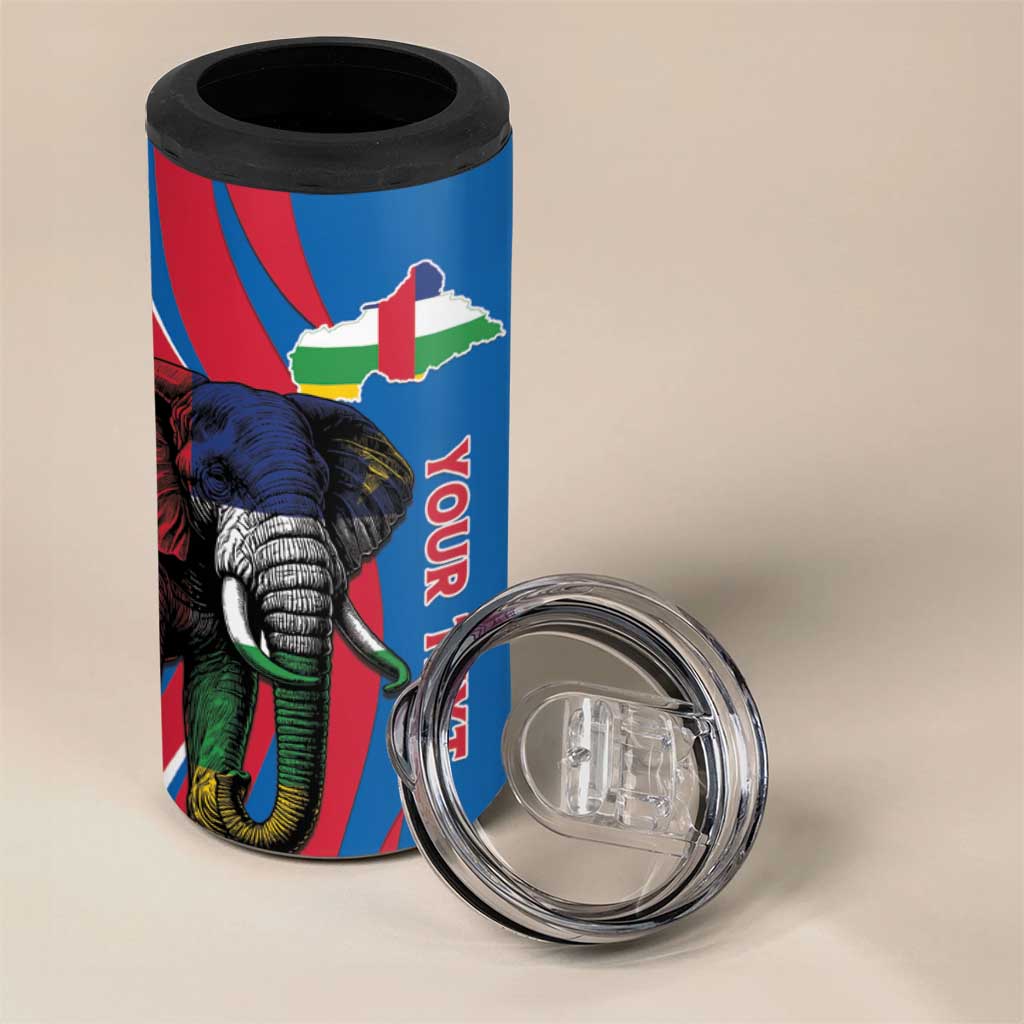 Personalised Central African Republic Elephant 4 in 1 Can Cooler Tumbler Coat Of Arms With Map LT15