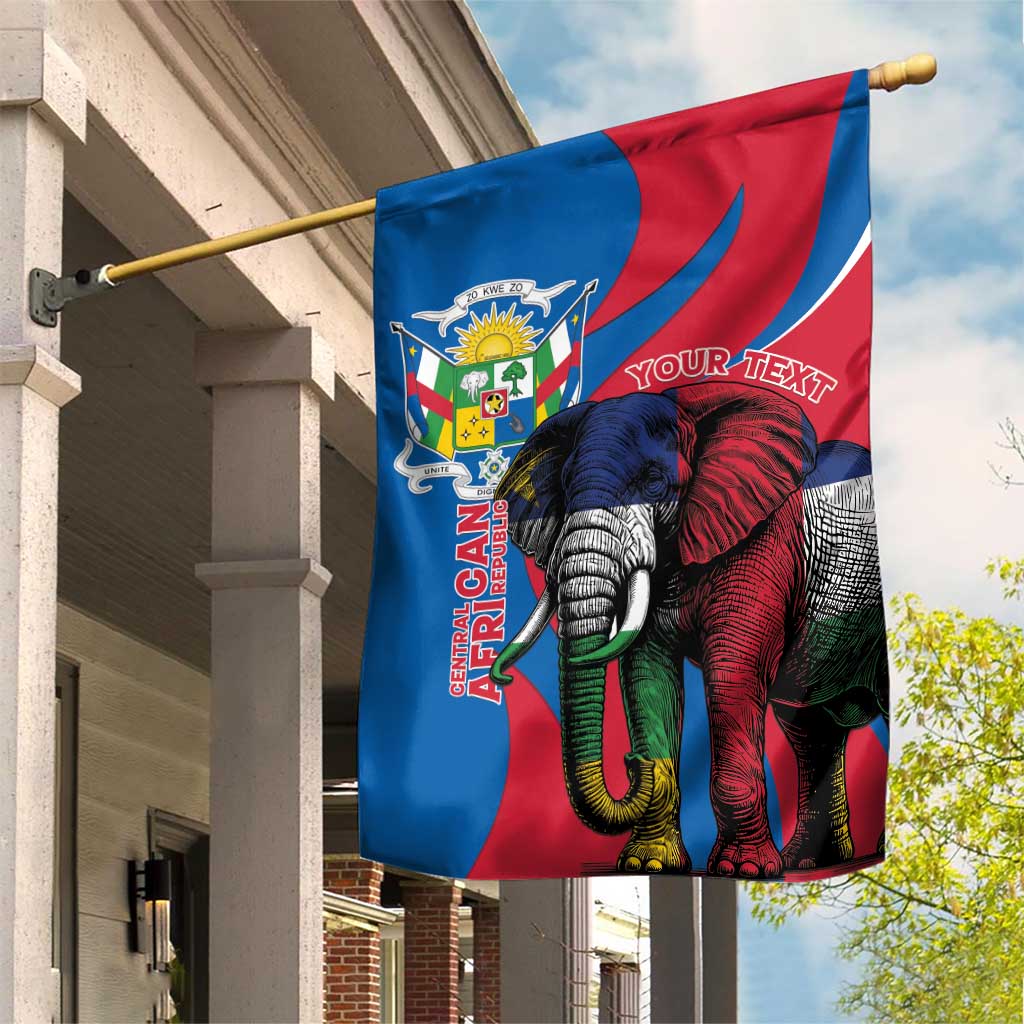 Personalised Central African Republic Elephant Garden Flag Coat Of Arms With Map LT15
