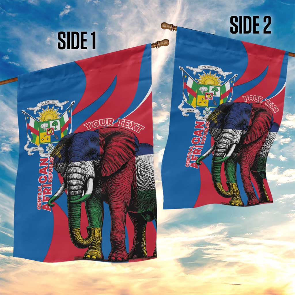 Personalised Central African Republic Elephant Garden Flag Coat Of Arms With Map LT15
