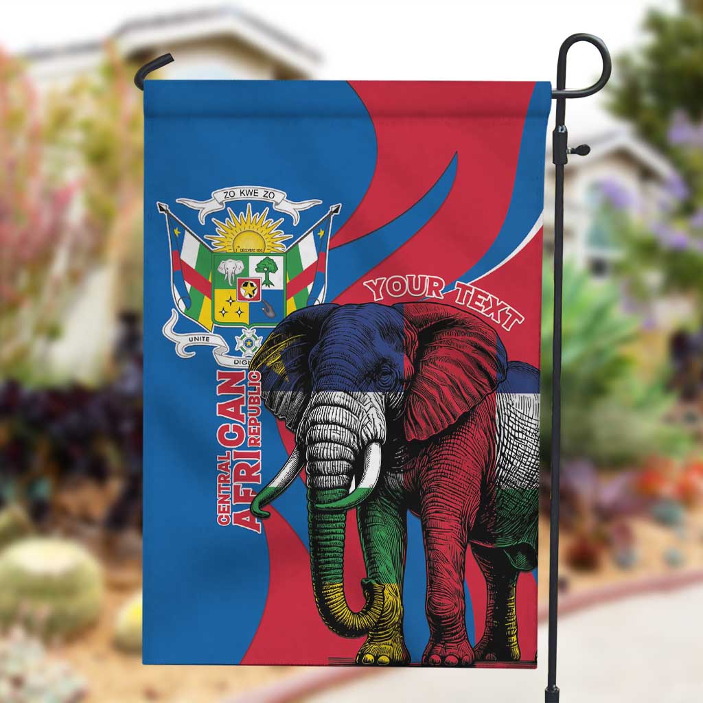 Personalised Central African Republic Elephant Garden Flag Coat Of Arms With Map LT15