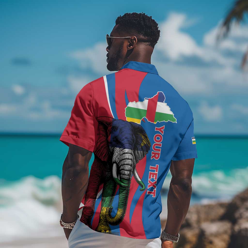 Personalised Central African Republic Elephant Hawaiian Shirt Coat Of Arms With Map LT15