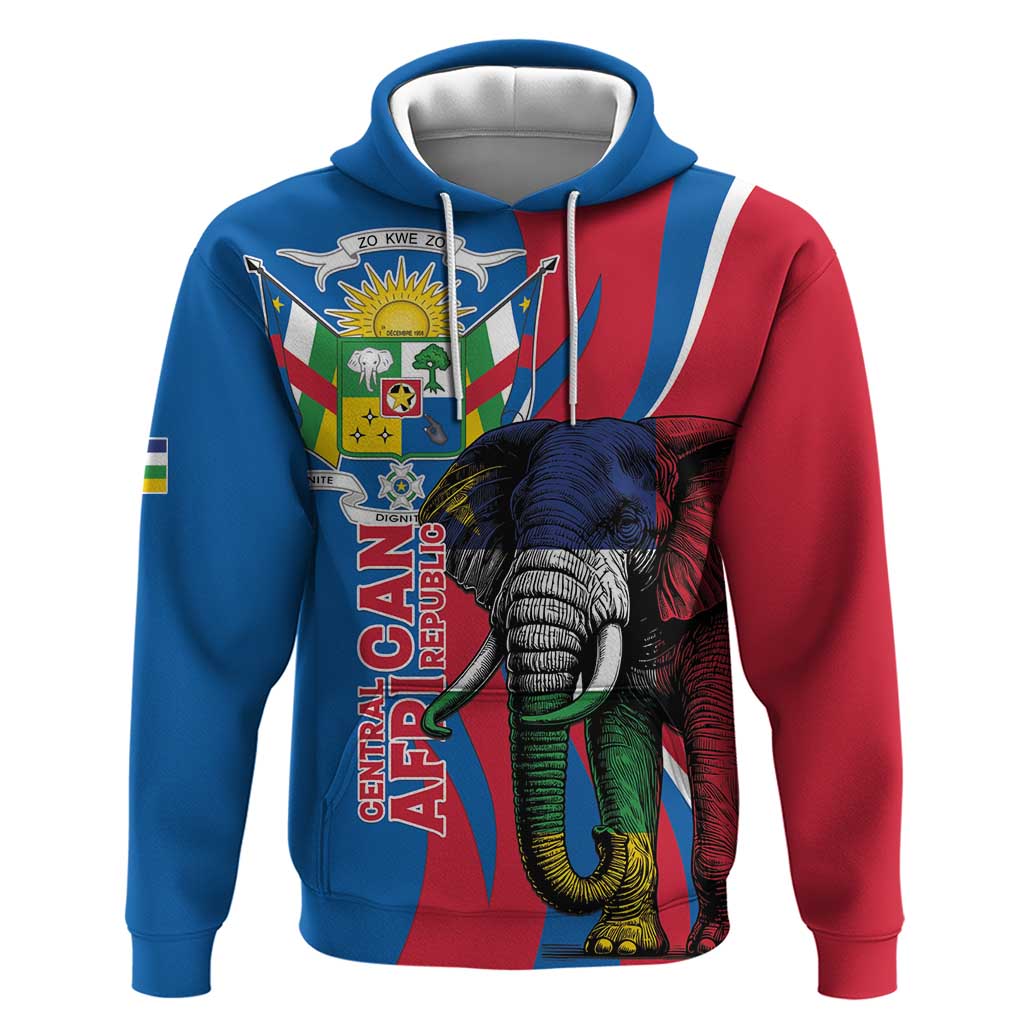 Personalised Central African Republic Hoodie Elephant Coat Of Arms LT15